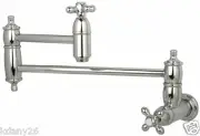 Kingston Brass Restoration Kitchen Pot Filler Cross Handle Chrome KS3101AX NEW