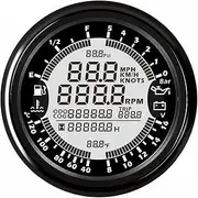 ALAGPNPMZH 85mm 6 in 1 Digital Multifunction Gauge Speedometer GPS Tachometer Water Temp Fuel Level Voltmeter Oil Pressure Gauge RPM Meter Speedometer(BN-5 Bar)