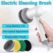 Scrubber Chargeable Electric Spin Cordless Cleaning Brush 4 Heads Turbo Scrub