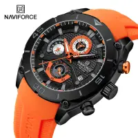 在飛比找蝦皮商城優惠-Naviforce 男士石英手錶夜光矽膠錶帶男手錶運動軍用計