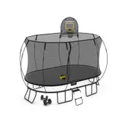 Springfree Large Oval Trampoline 2.4m x 4m - Moving Accessory Bundle Basketball Hoop, Ladder and Wheels