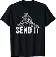 [X.Style] Send It MTB E-Bike Electric Mountain Bike ds1724 T-Shirt (M) Black