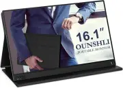 OUNSHLI Portable Monitor for Laptop 16.1" Full HD 1080P Dual Computer Monitor US
