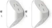 2PCS Double Power Plug Socket, 2 Way Grounded Outlet Extender, 1-to-2 Socket Extension, 10 Amp, 2400 Watt, 250 Volt for Home/Office/Travel, White