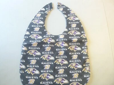 Ravens Adult Bib/Clothing Protector double thick with Quilted Diamond Backing
