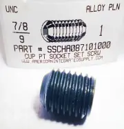 7/8-9x1" Hex Socket Set Screws Cup Point Alloy Steel (2)