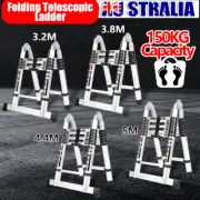 Telescopic Folding Ladder Step Aluminium Step Extension Portable MultiPurpose AU