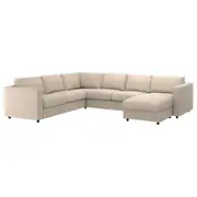 VIMLE corner sofa, 5-seat w chaise longue, Hillared beige