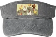 [RLDOBOFE] Sun Visor Hat Adjustable Empty Top Baseball Cap A Brood of Chickens Sun Hats for Women Men Sports Hats Summer Beach Cap