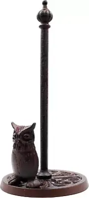 Vintage Standing Paper Towels Holder, Cast Iron Owl Kitchen Paper Stand