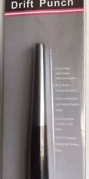 1/4" X 12" DRIFT PUNCH, LINING UP PUNCH, DROP FORGED, HEAT TREATED