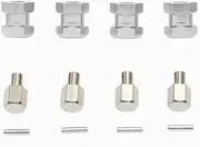 Motorbike Axle Drive Shafts 4pcs Aluminum RC Car 12/15/20/25mm Hexagon Wheel Hub Drive Adapter Extension Combination Coupler For 1/10 SCX10 D Axle Kit(15mm silver)