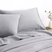 Sheridan Washed Linen Cotton Pair Pillowcase in Grey