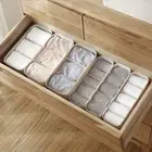 Stackable Underwear Storage Box 3/5 Grids Closet Drawer Organizers Cabinet