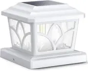 SIEDiNLAR Solar Post Cap Lights Outdoor 4 Modes 40 LEDs 1 Pack, White