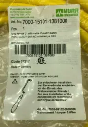 Murr Elektronik: 7000-15101-1381000 M12 female 0° A-cod. Cable - New/Sealed!