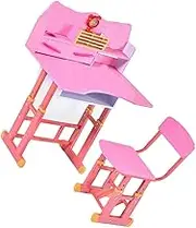 Kids Desk and Chair Set, Height Adjustable Children Studying Desk,Writing Table with Bookshelf Drawer and Pen Holder, for Home School Kids Writing Reading Drawing Studying(Pink)