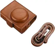 [ZFGVGNMTYA] Waterproof Camera Bag Case Leather Camera Bag Fit for Canon SX740 730 720 710 700 620 610 600 275 240 170 160 S90 95 100 110 120 Camera Bag(Brown)