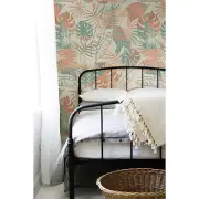 Beige flowers removable Wallpaper floral mural Self Adhesive Peel & Stick floral