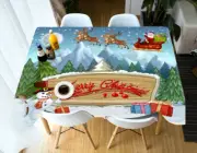 3D Santa Claus A70 Christmas Tablecloth Table Cover Cloth Birthday Party Zoe