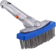 GANAZONO 1Pc Heavy Duty Stainless Steel Pool Brush Sturdy Wire Cleaning Brush for Efficient Pool Maintenance and Outdoor Surface Cleaning Blue