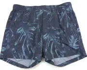 $165 Theory Jace Bold Palm Print Swim Shorts in Heron Blue Mens Size XL