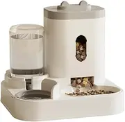2 in 1 Automatic Pet Feeder, Cat Food Feeder and Water Dispenser, Automatic Kitty Feed Machine,Detachable Cats Feeeding Set, Large Capacity Pets Food Containers, for Small Dog, Puppy, Kitten