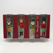 CHRISTMAS Nutcracker Shot Glasses Set of 4 Chic Holiday Barware 2.2 oz New