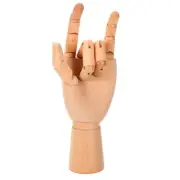 10" Wooden Hand Model, Artist Mannequin Left Hand Model Flexible Movable