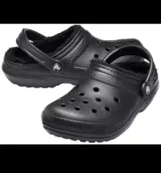 New Crocs Classic Slip On Sandals Fur Lined Clog Adult Black 203591-060 M3/W5