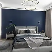TOTIO Navy Blue Sticky Wallpaper Self Adhesive Contact Paper 32x315inch Matte Thicker Waterproof Oil Proof Furniture Sticker Dark Blue Vinyl Wrap Sticky Back Plastic PVC Wall Sticker Removable