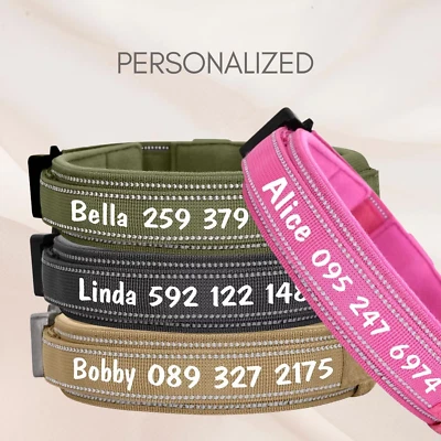 Elite Personalized Tactical Dog Collar – High Quality Reflective Finish