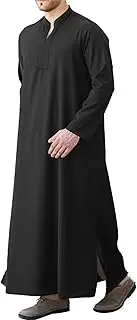 [LVCBL] Men's Kaftan Long Sleeve Kaftan Men's Long Thobe Men's with Pockets Universal Fit M-3XL