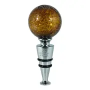 Murano Glass Bottle Stopper Orange Silver Wine Prosecco Venice Gift Box