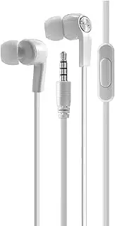 Laser in-Ear Wired Earphones White, Built-in mic, 1.2m, 3.5mm Audio Jack, Smartphone, PC, Supports Voice Assistant