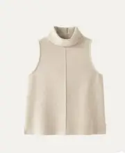 OGL Turtle Neck Split Hem Top - Color Heather Beige Medium New With tags Wool