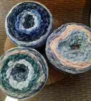 Lot Of Three Yarnspirations Bernat Velvet Stripes Dark Pastel Cakes