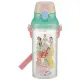 【小禮堂】SKATER 日本製 Disney 迪士尼公主 兒童彈蓋直飲透明水壺 480ml PSB5TRC - 粉綠集合款(平輸品)