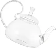 BIUDECO Heat Resistant Glass Teapot with Large Handle for Kung Fu Tea High Temperature Safe Pot for Home and Shop Use for Flower Tea and Herbal Infusions