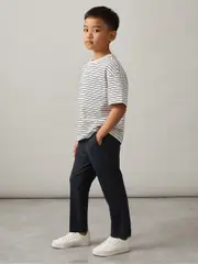 Reiss Navy Brighton 3-9 yrs Relaxed Elasticated Trousers with Turn-Ups (661938) | $75
