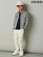 Reiss Blue Logic Dogtooth Twill Overshirt (E14723) | $75