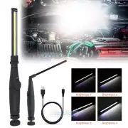 Rechargeable COB LED Slim Work Light Lamp Flashlight Inspect Folding Torch 10W