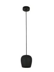 Fjord 1 Light Small Drop Pendant in Black Concrete