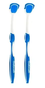 Orabrush Tongue Cleaner Helps Fight Bad Breath Remover 2 Count Pack of 1 Ship AU