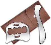 LABUBU 2-in-1 Stainless Steel Gua Sha Muscle Scraper Tool, Myofascial Scraping Tools for Physical Therapy, Lymphatic Drainage Massager, Soft Tissue Massage Tool (S+D)