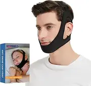 Chin Strap for Sleeping - Comfortable Stop Snoring Solution - Snore Stopper with Adjustable Chin Strap for CPAP Users - Anti Snoring Devices Breathable and Reusable for Men and Women (Black)