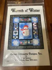 Sunset Silhouette Warmth Of Winter Applique Pattern Snowman Christmas #619