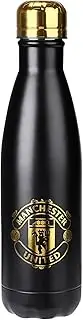 FOCO Officially Licensed Manchester United FC Black & Gold Football Reusable Water Bottle 500ml