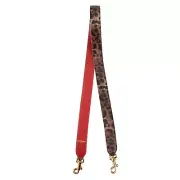 Dolce & Gabbana Leopard Leather Shoulder Strap Bag Strap Braun Red Gold 13698