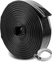 XtremepowerUS 2" x 100' Pool Backwash Hose, Pool Drain Hose, Sump Pump Discharge, Inground Draining, Filter Pump Water Drainage, Lay Flat, Clamp